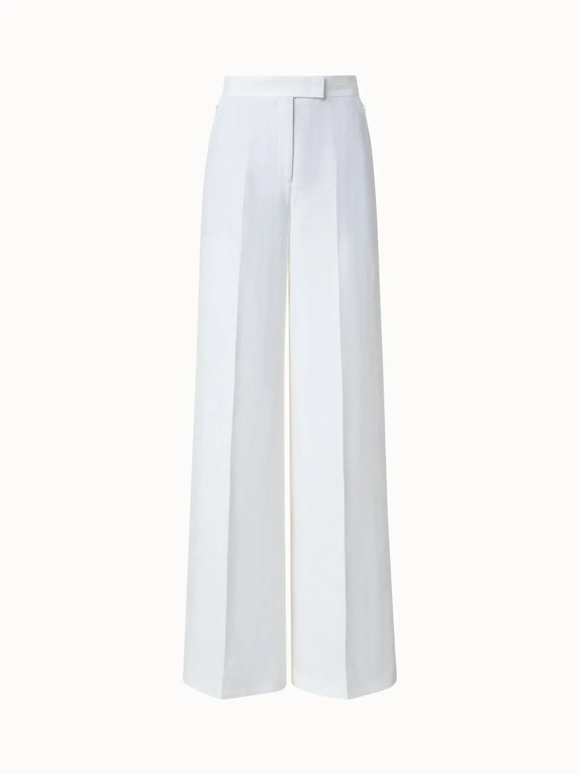 Linen Crêpe Wide Leg Pants