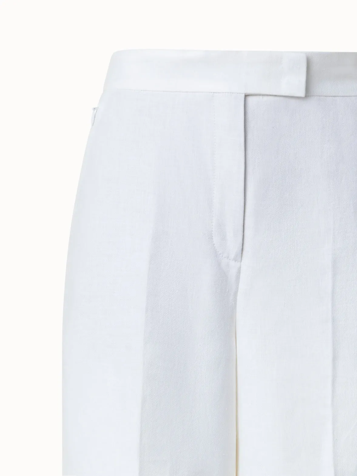 Linen Crêpe Wide Leg Pants