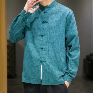 Loose Casua Tang Suit Jacket with Long Sleeves Jacquard Chinese Style Coat