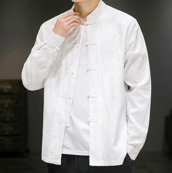 Loose Casua Tang Suit Jacket with Long Sleeves Jacquard Chinese Style Coat
