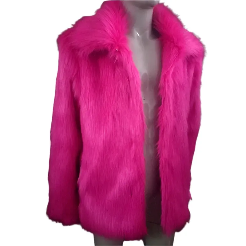 Men's Faux Leather Jacket - Casual Slim Fit Fashion Coat with Fox Fur Lapel in White and Black | Jaqueta Motoqueiro