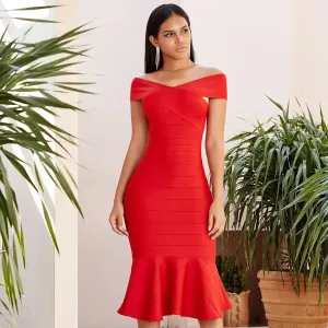 Off-Shoulder Bandage Dress