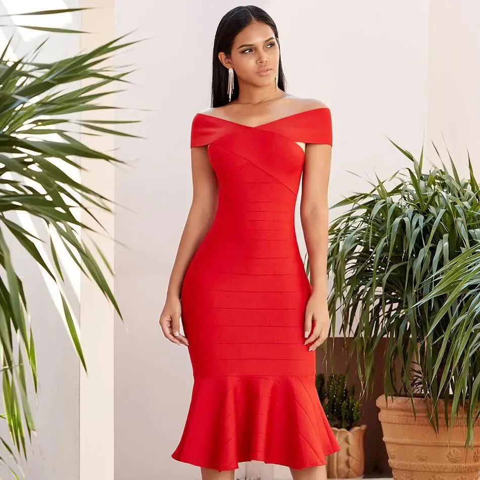 Off-Shoulder Bandage Dress