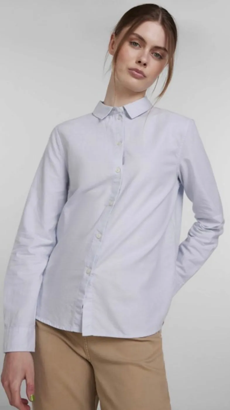 PC IRENA LS OXFORD SHIRT - PALE BLUE