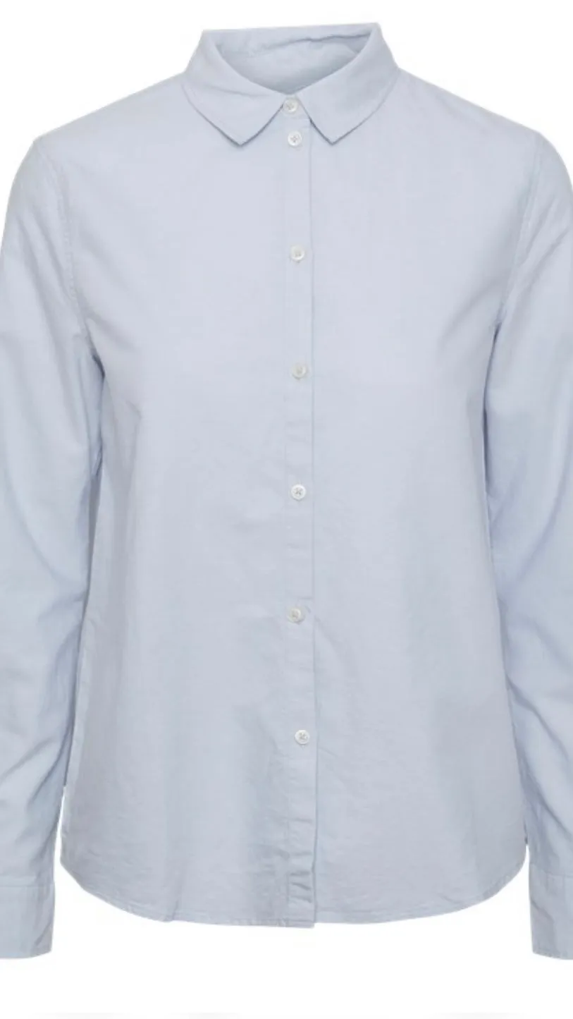 PC IRENA LS OXFORD SHIRT - PALE BLUE