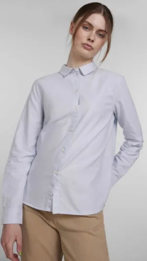 PC IRENA LS OXFORD SHIRT - PALE BLUE