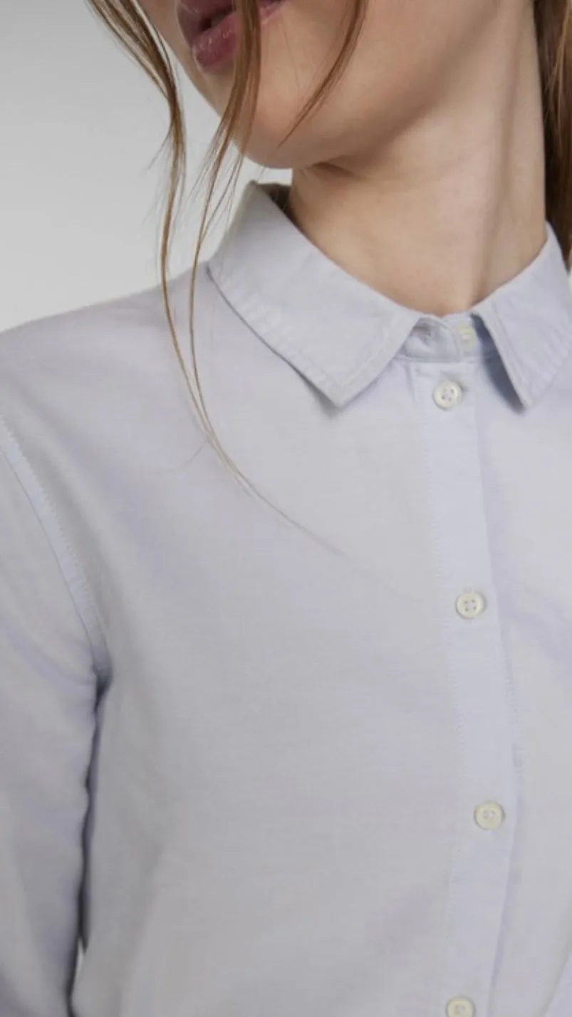PC IRENA LS OXFORD SHIRT - PALE BLUE