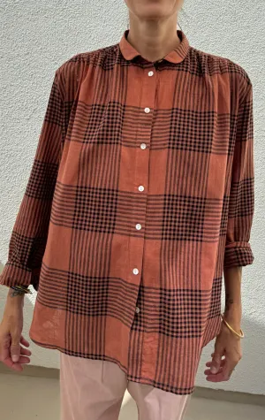Plaid Sienna khadi blouse