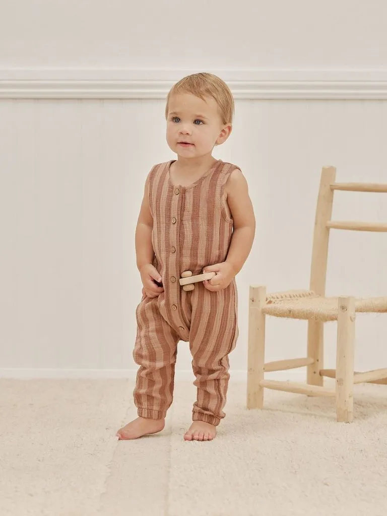 Quincy Mae Woven Jumpsuit - Retro Stripe