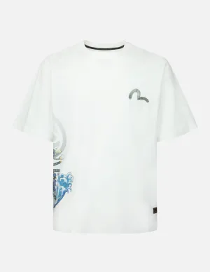 Samurai Print with Seagull Embroidery T-Shirt