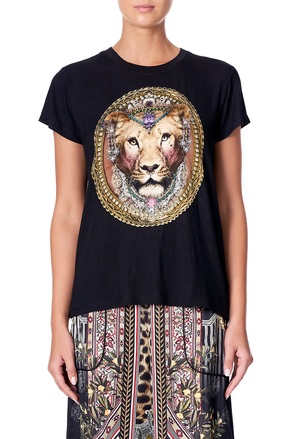 SLIM FIT ROUND NECK T-SHIRT MARAIS AT MIDNIGHT