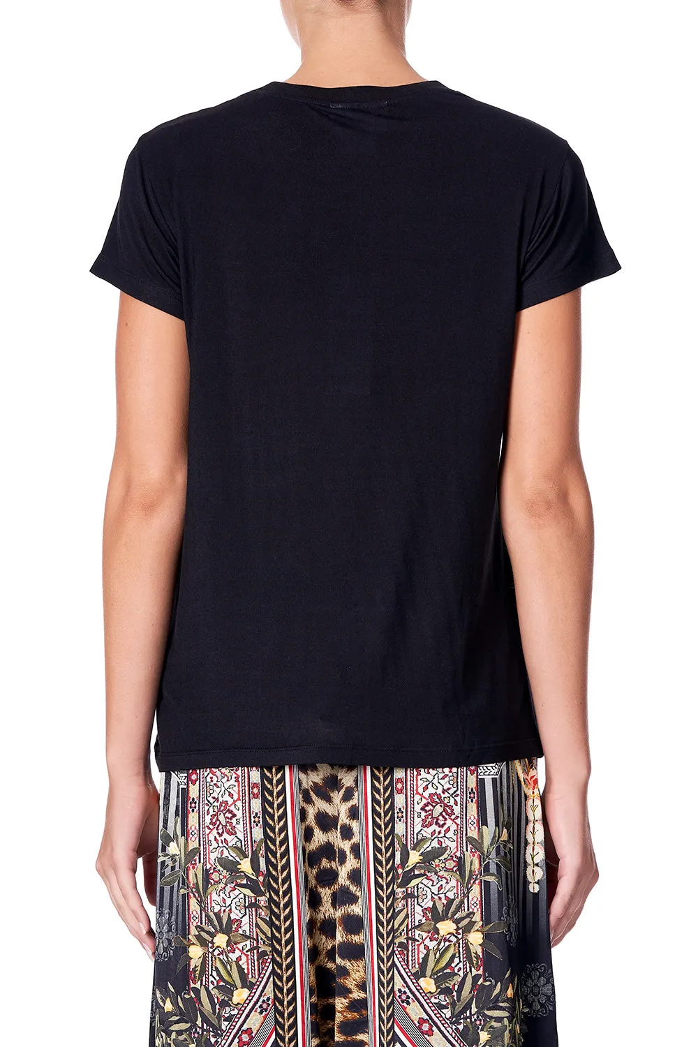 SLIM FIT ROUND NECK T-SHIRT MARAIS AT MIDNIGHT