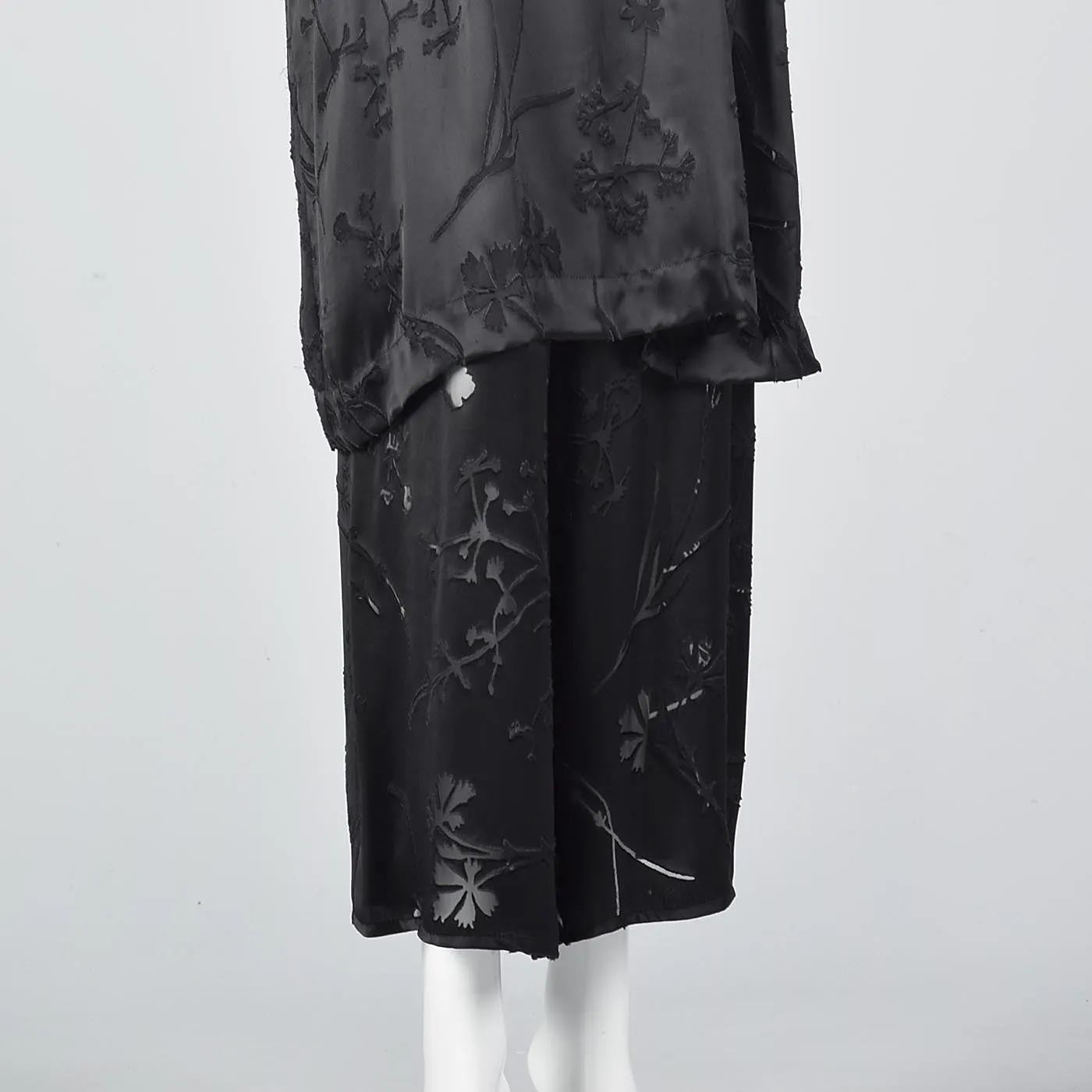 Sonia Rykiel Asian Inspired Minimalist Silk Burnout Separates Set