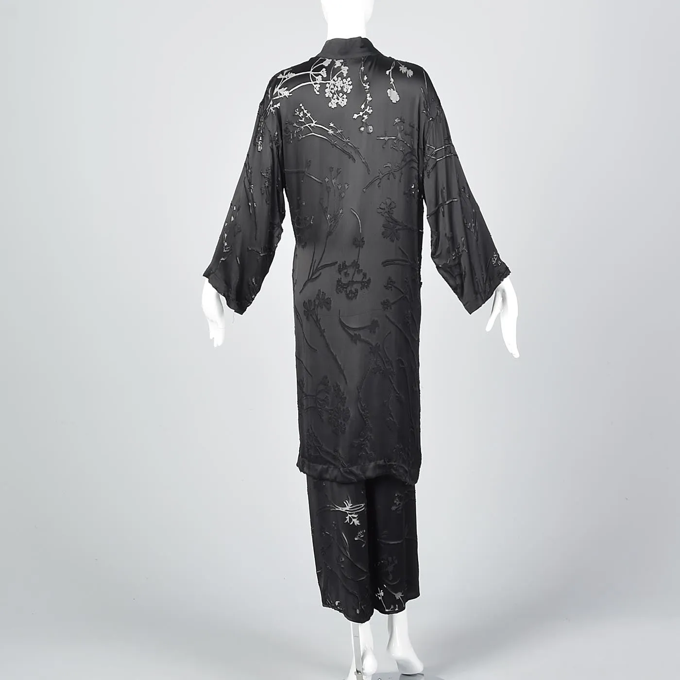 Sonia Rykiel Asian Inspired Minimalist Silk Burnout Separates Set