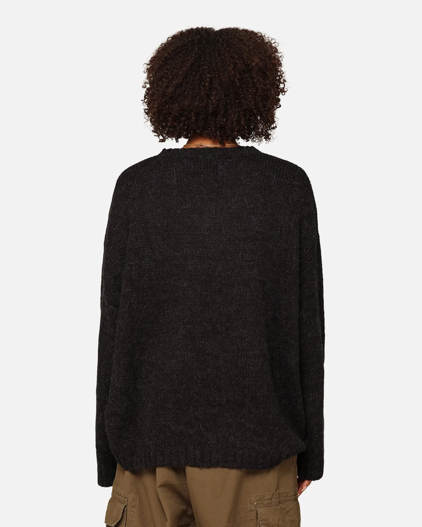 Stüssy Women's Smooth Stock Oversized Knitted Sweater Black