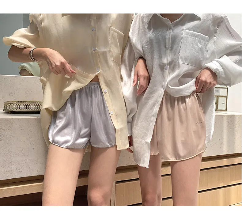 Summer Anti-Exposed Pants Women Outdoor Thin Loose Shorts Home Pajamas Black Leggings Sleepwear