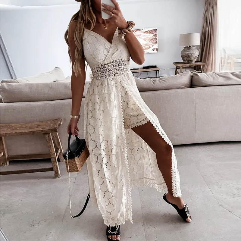 Summer Crochet Lace Shorts Playsuit