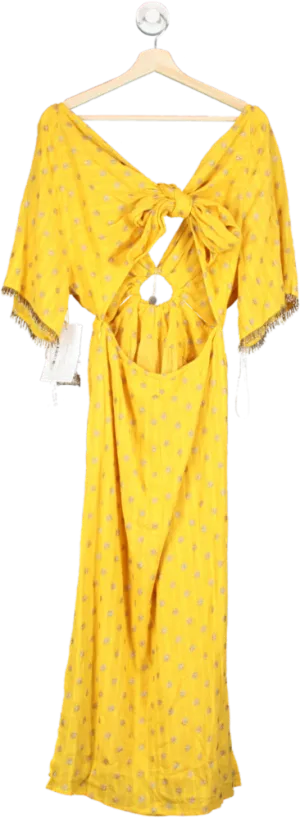 Sundress Yellow Midi Dress UK M