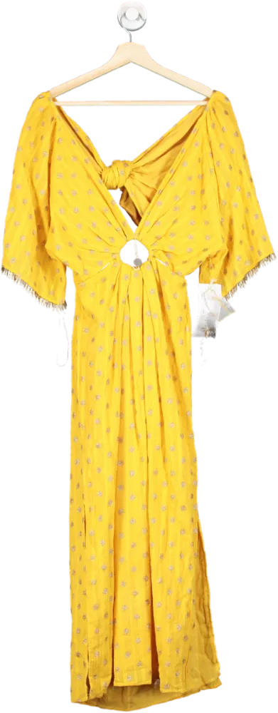 Sundress Yellow Midi Dress UK M