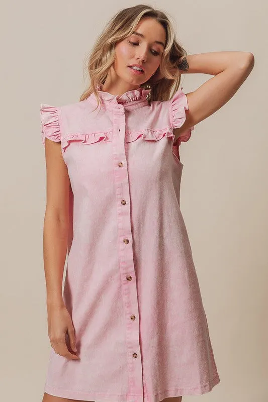 Sweet & Sassy Ruffle Denim Dress