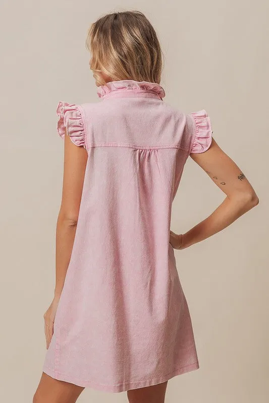 Sweet & Sassy Ruffle Denim Dress