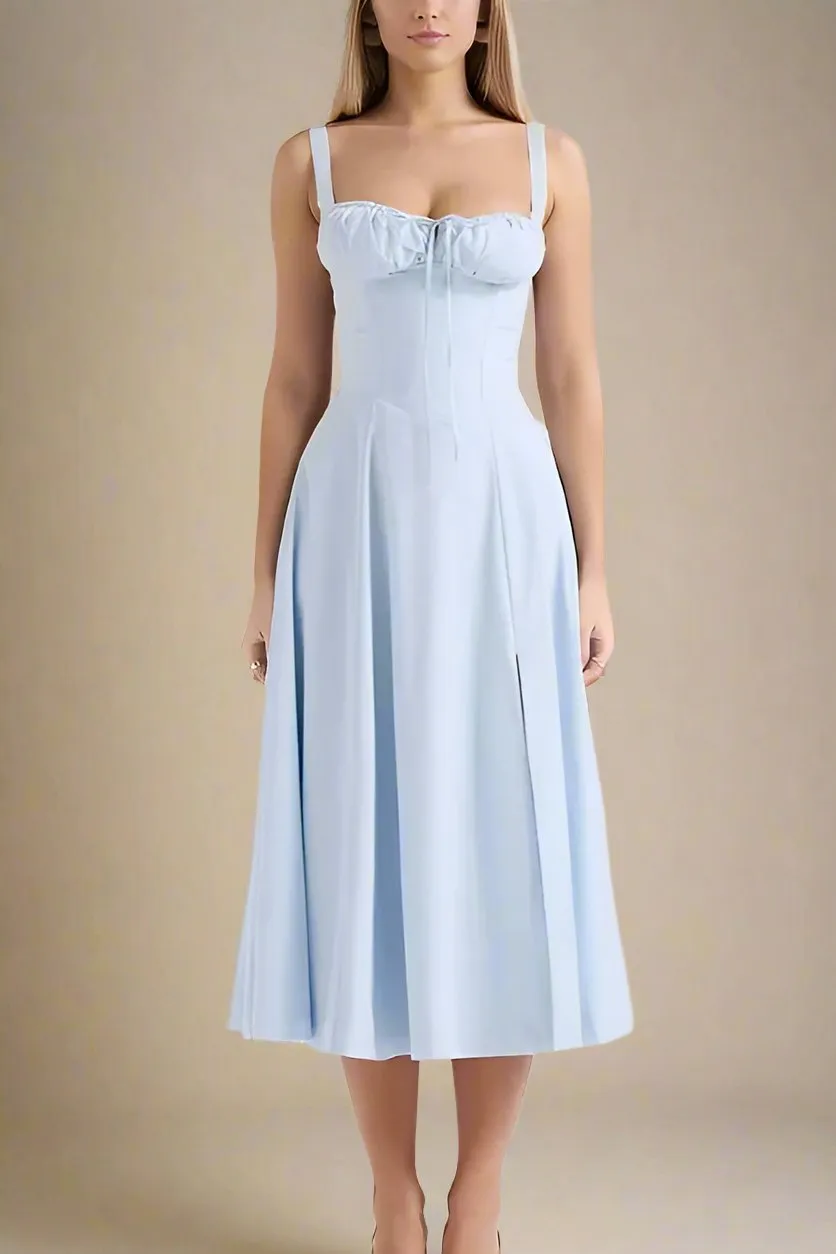 Taylor Bodycon Day Midi Dress - Baby Blue