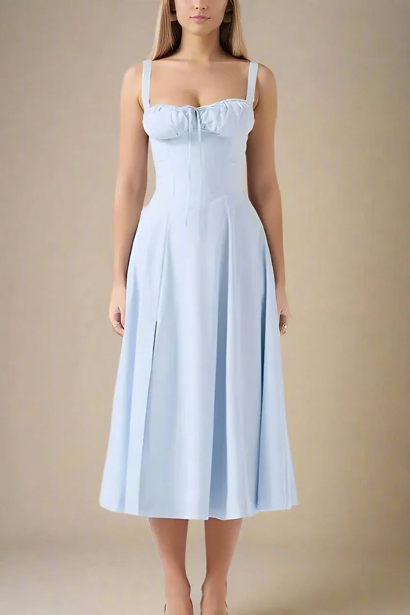 Taylor Bodycon Day Midi Dress - Baby Blue
