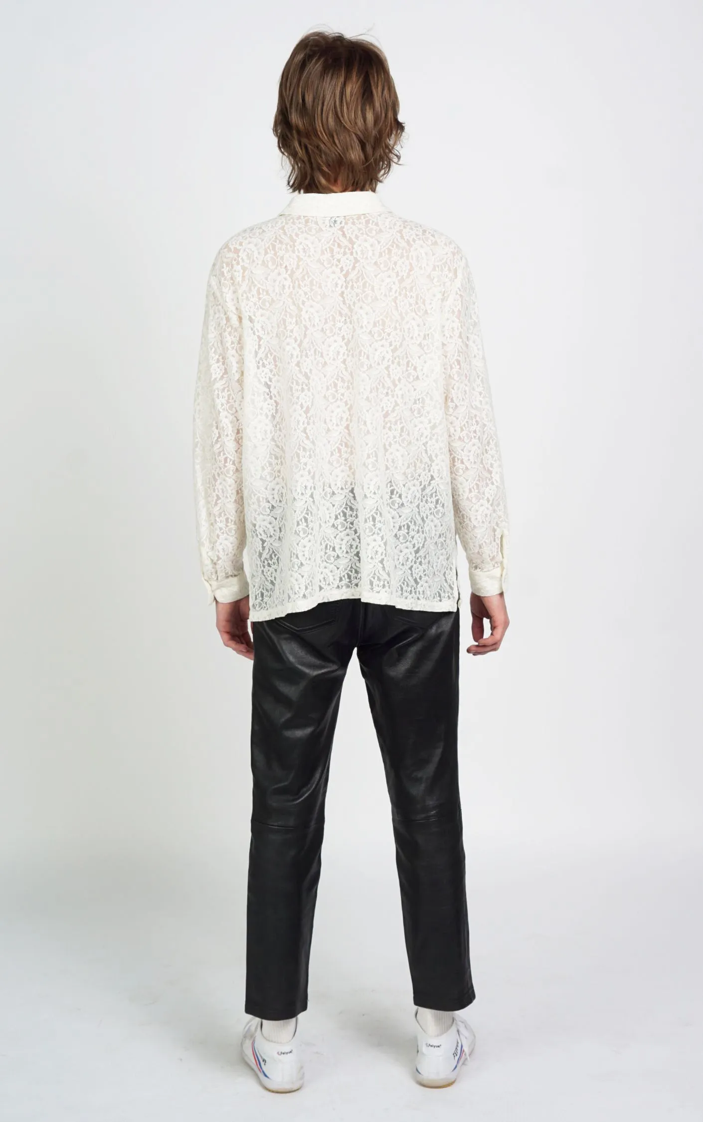 Victorian Style Y2K White Floral Lace Sheer Button Down Blouse