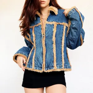 Vintage Denim & Faux Fur Wrangler Jacket