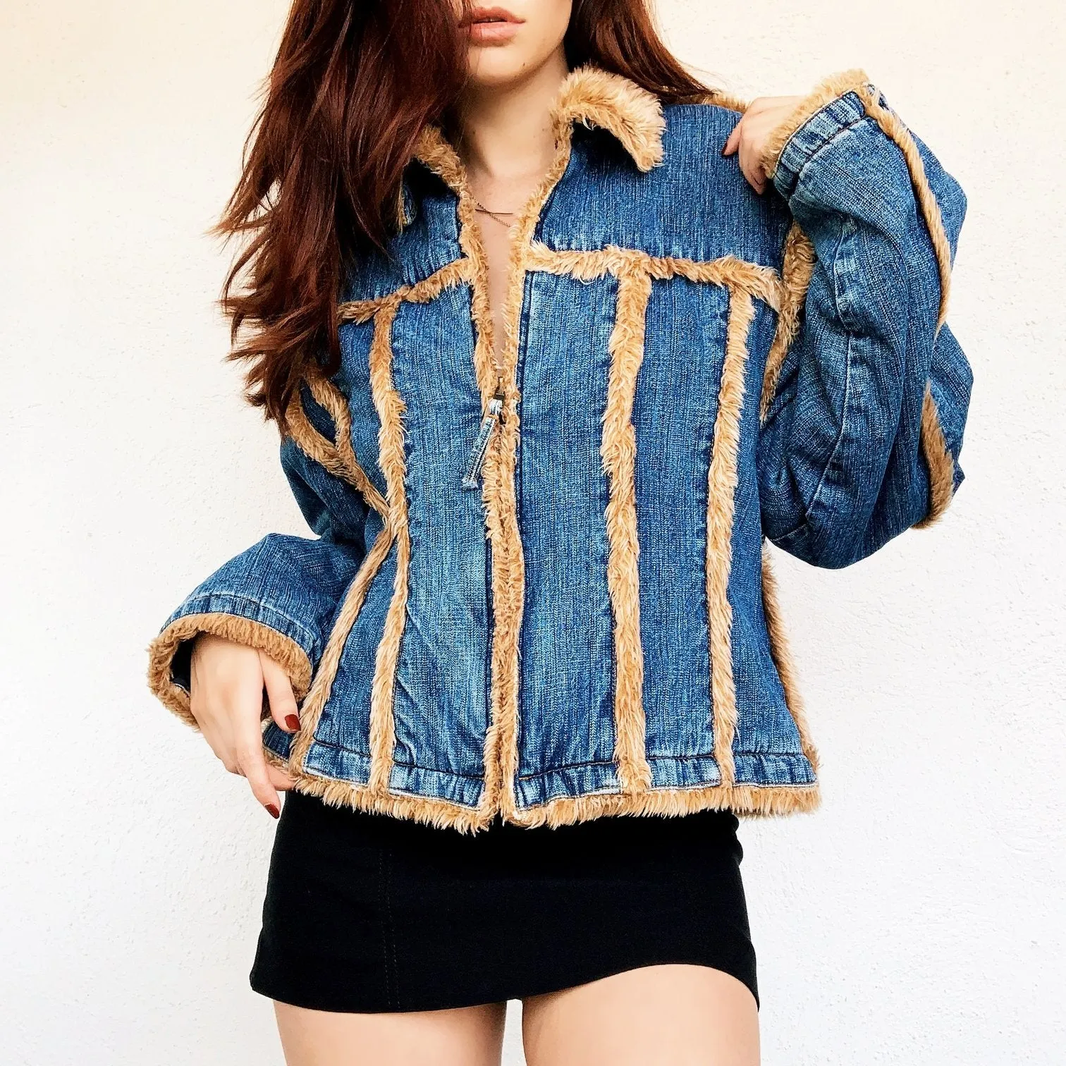 Vintage Denim & Faux Fur Wrangler Jacket