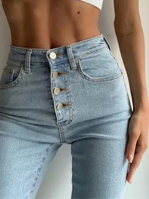 Women Slim Fit Stretch Denim Pants Full Length Denim Pencil Jeans