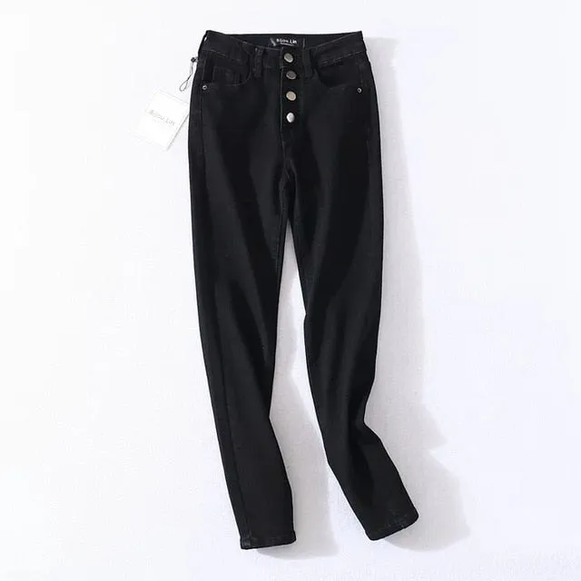 Women Slim Fit Stretch Denim Pants Full Length Denim Pencil Jeans
