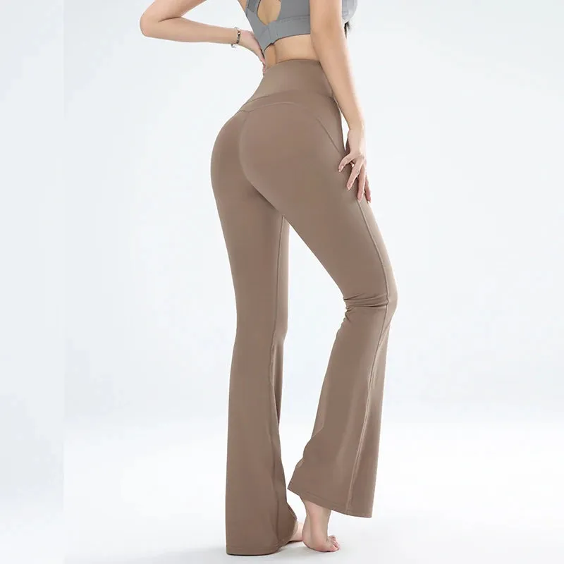 Women's Leggings Slim Yoga Pants High Waisted Wide Leg Bell Bottoms Quick Dry Breathable Comfort