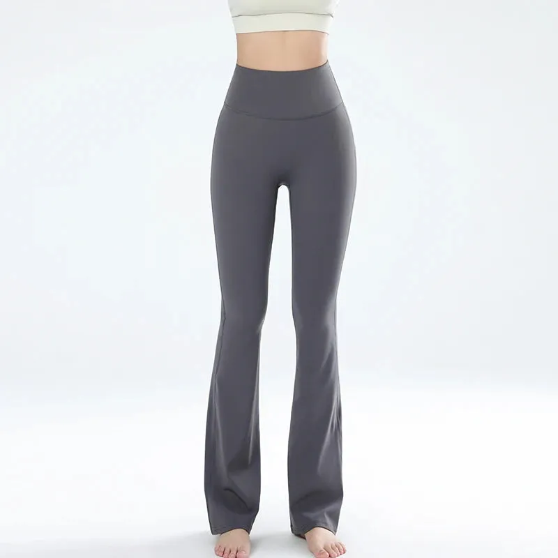 Women's Leggings Slim Yoga Pants High Waisted Wide Leg Bell Bottoms Quick Dry Breathable Comfort