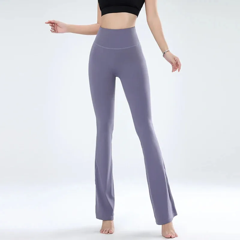 Women's Leggings Slim Yoga Pants High Waisted Wide Leg Bell Bottoms Quick Dry Breathable Comfort