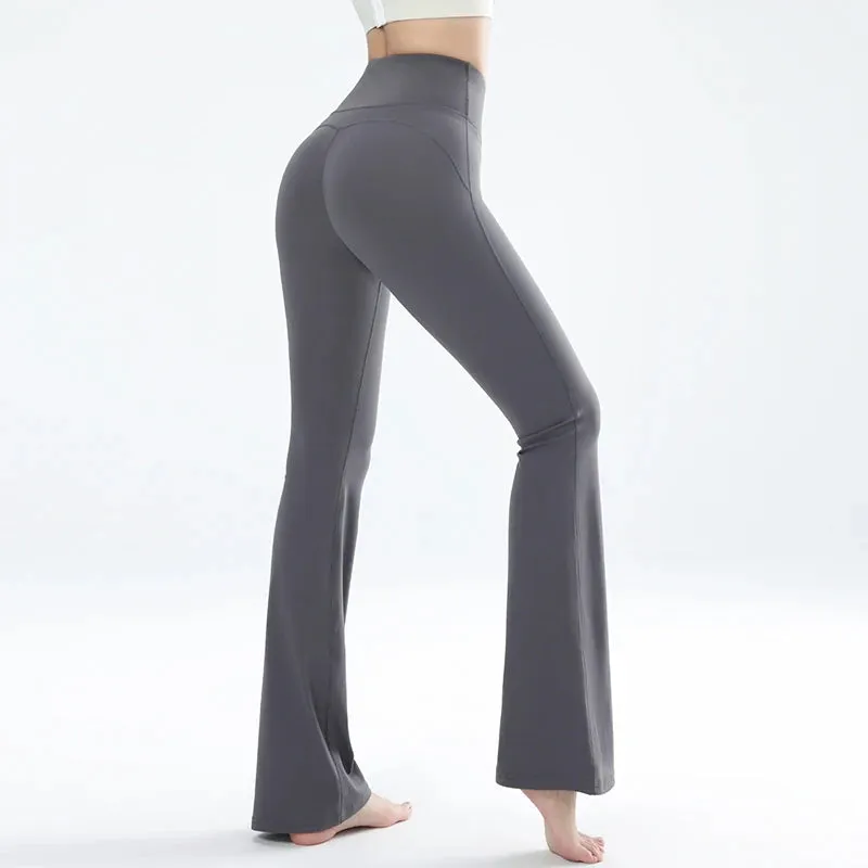 Women's Leggings Slim Yoga Pants High Waisted Wide Leg Bell Bottoms Quick Dry Breathable Comfort