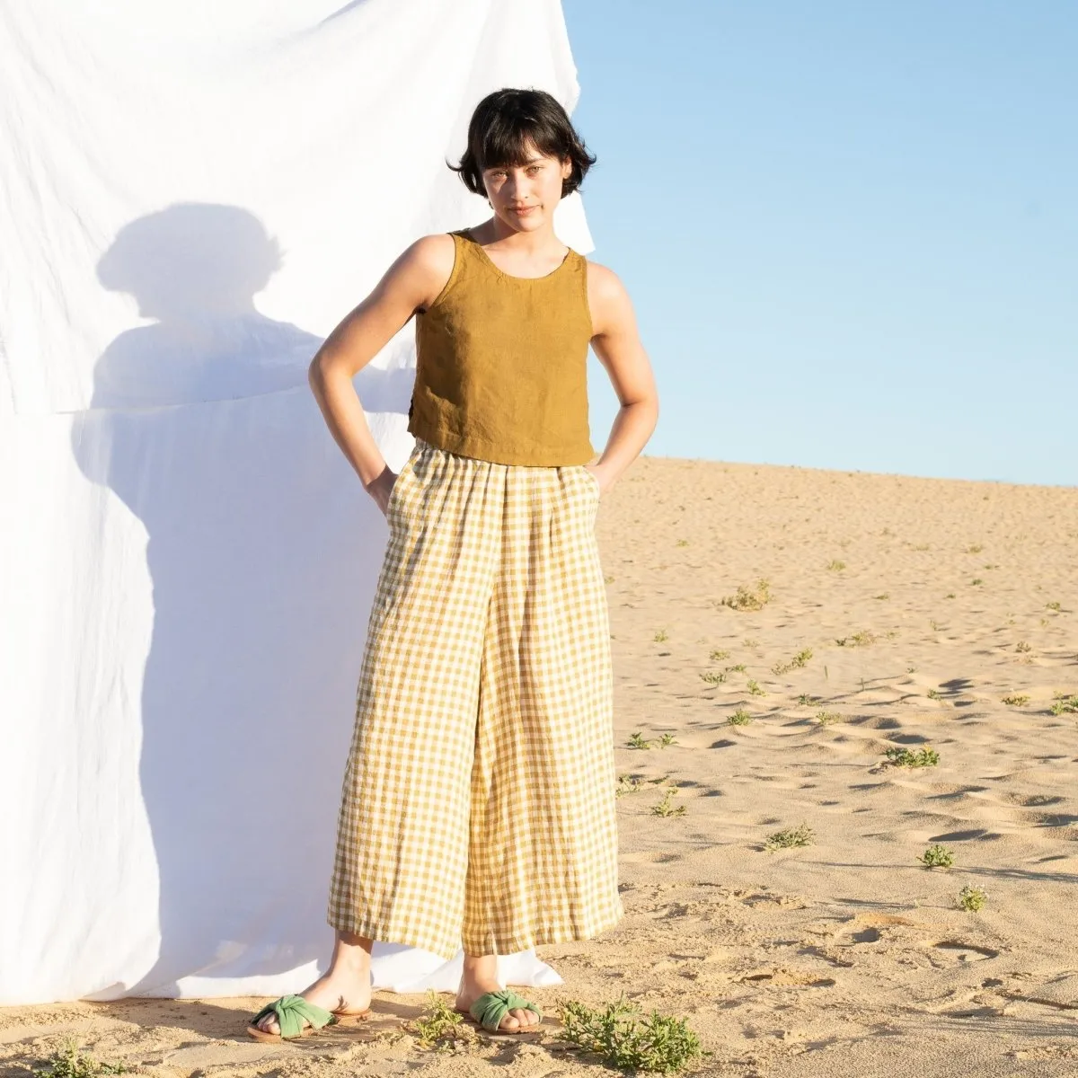 YORK light weight palazzo linen pants