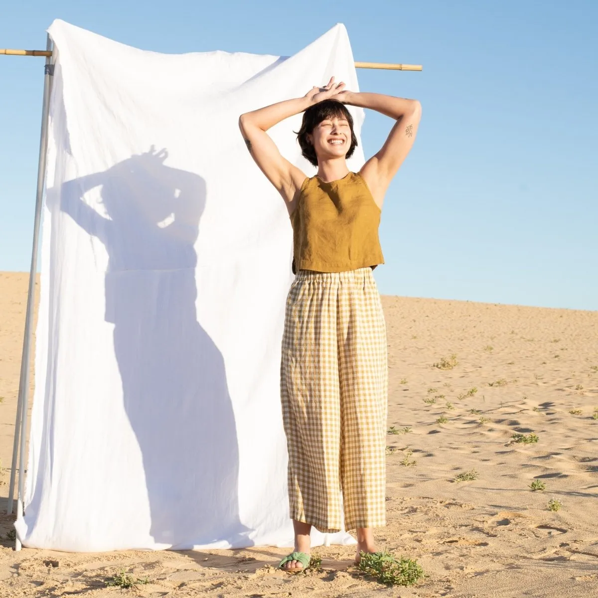 YORK light weight palazzo linen pants