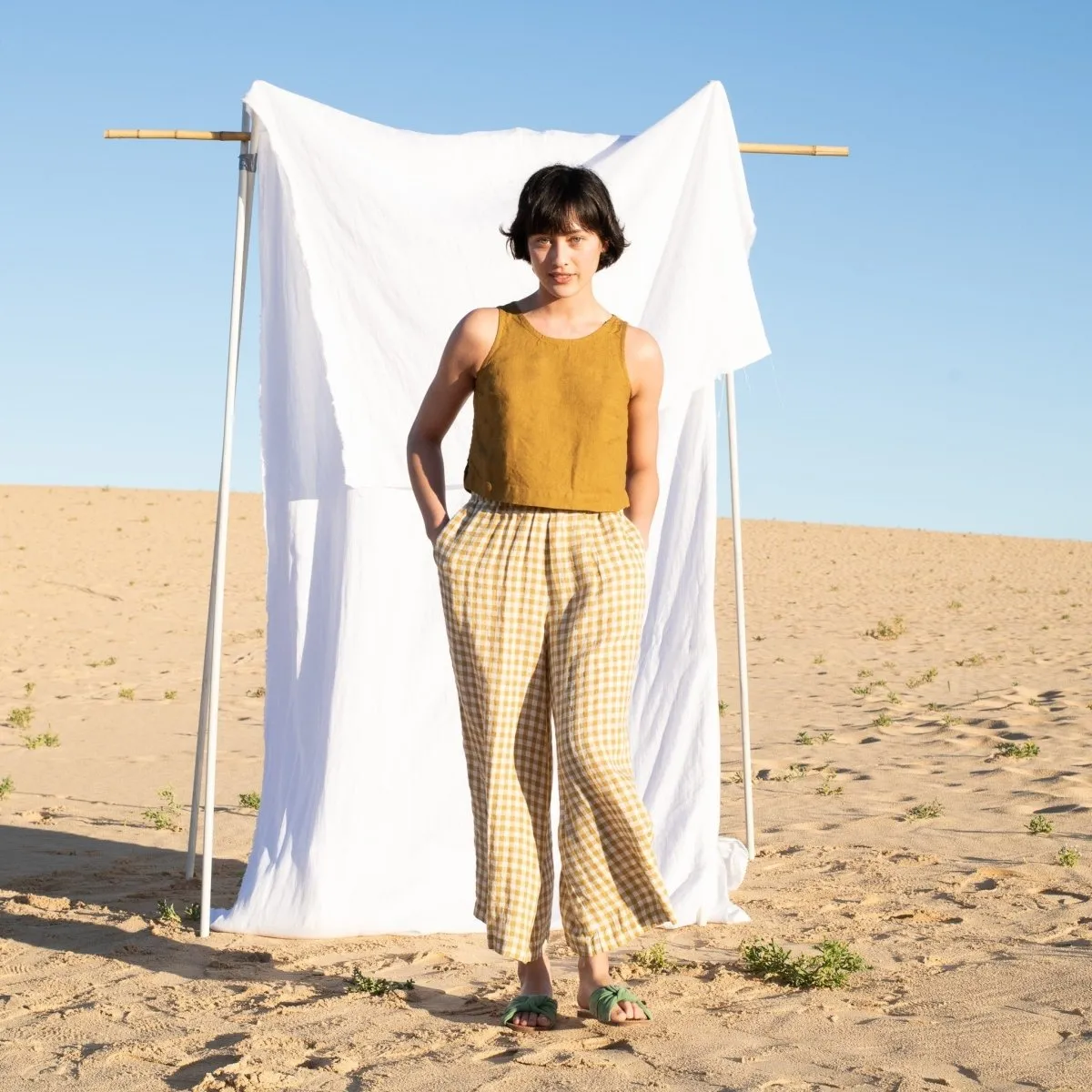 YORK light weight palazzo linen pants