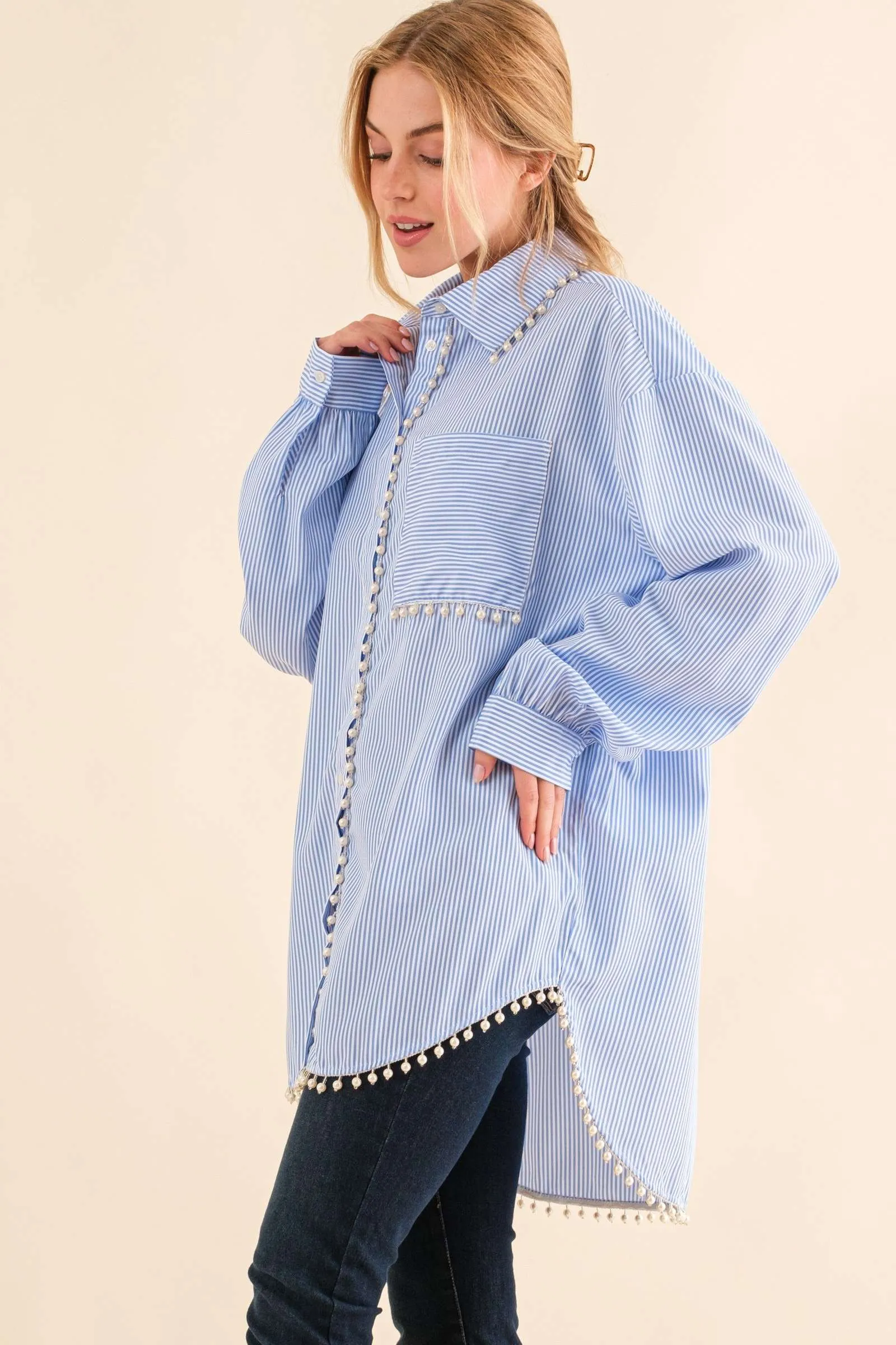 You are Extraordinary Button Down - Blue Stripe