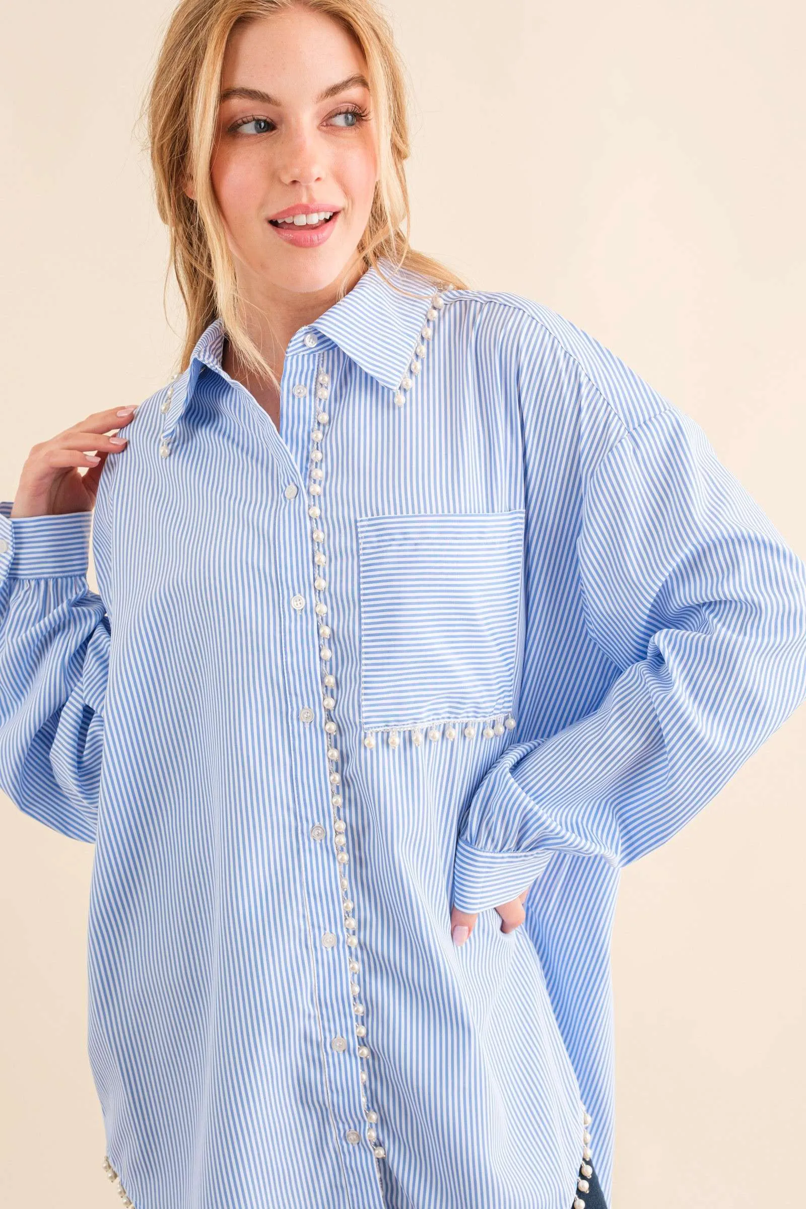 You are Extraordinary Button Down - Blue Stripe