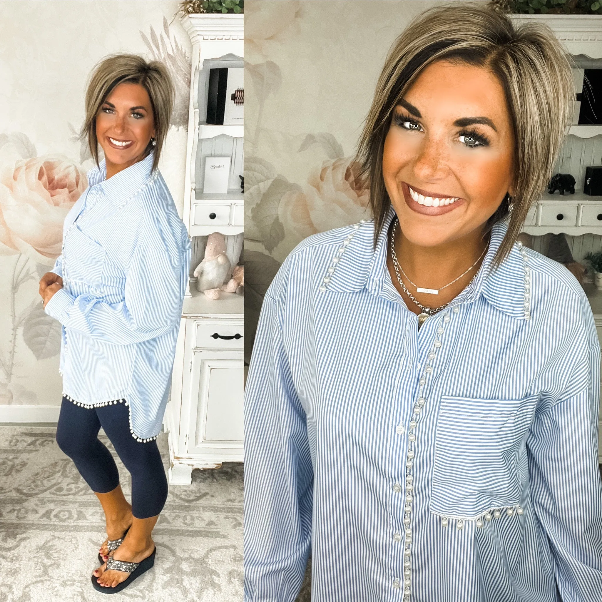 You are Extraordinary Button Down - Blue Stripe