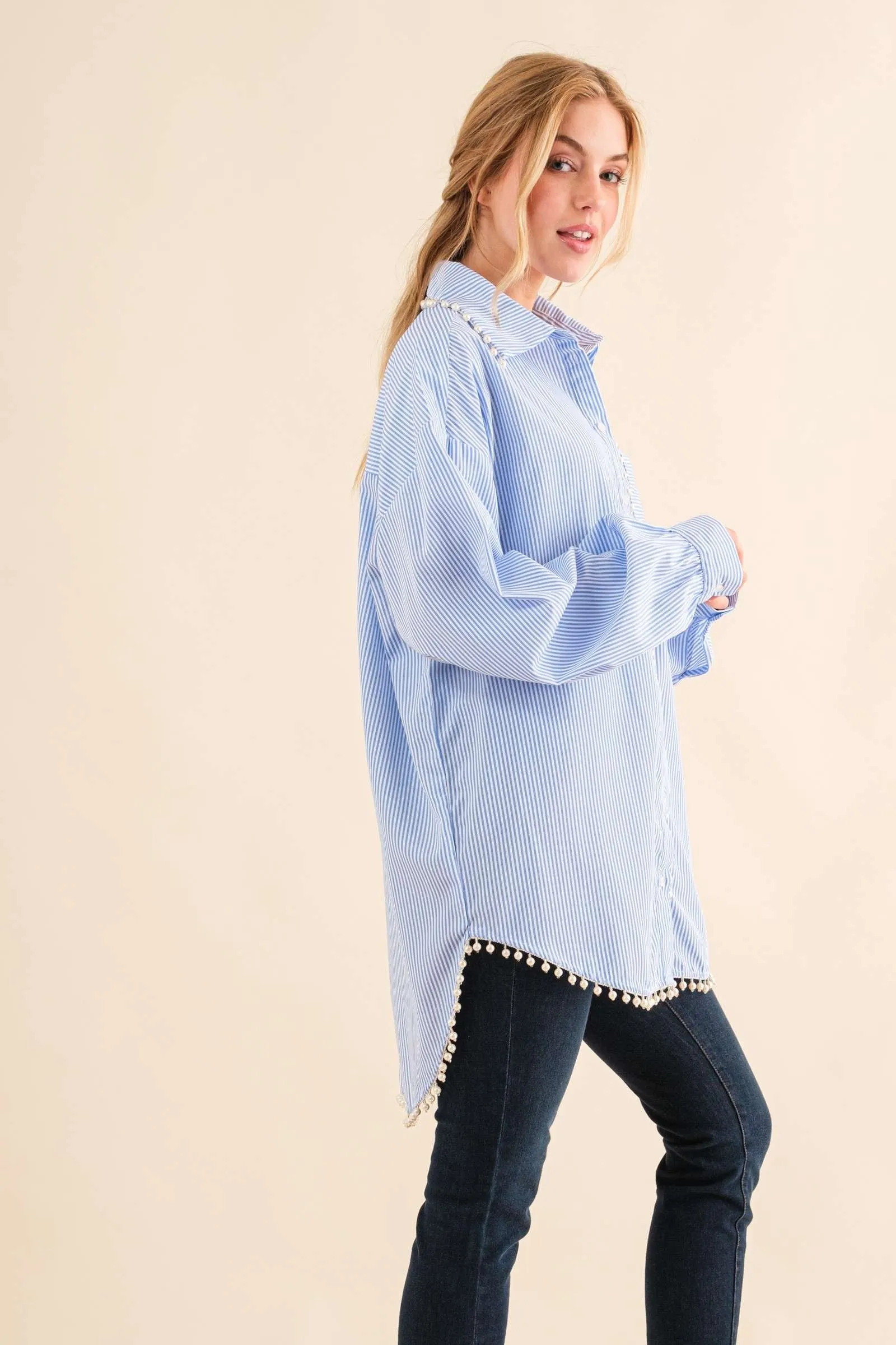 You are Extraordinary Button Down - Blue Stripe
