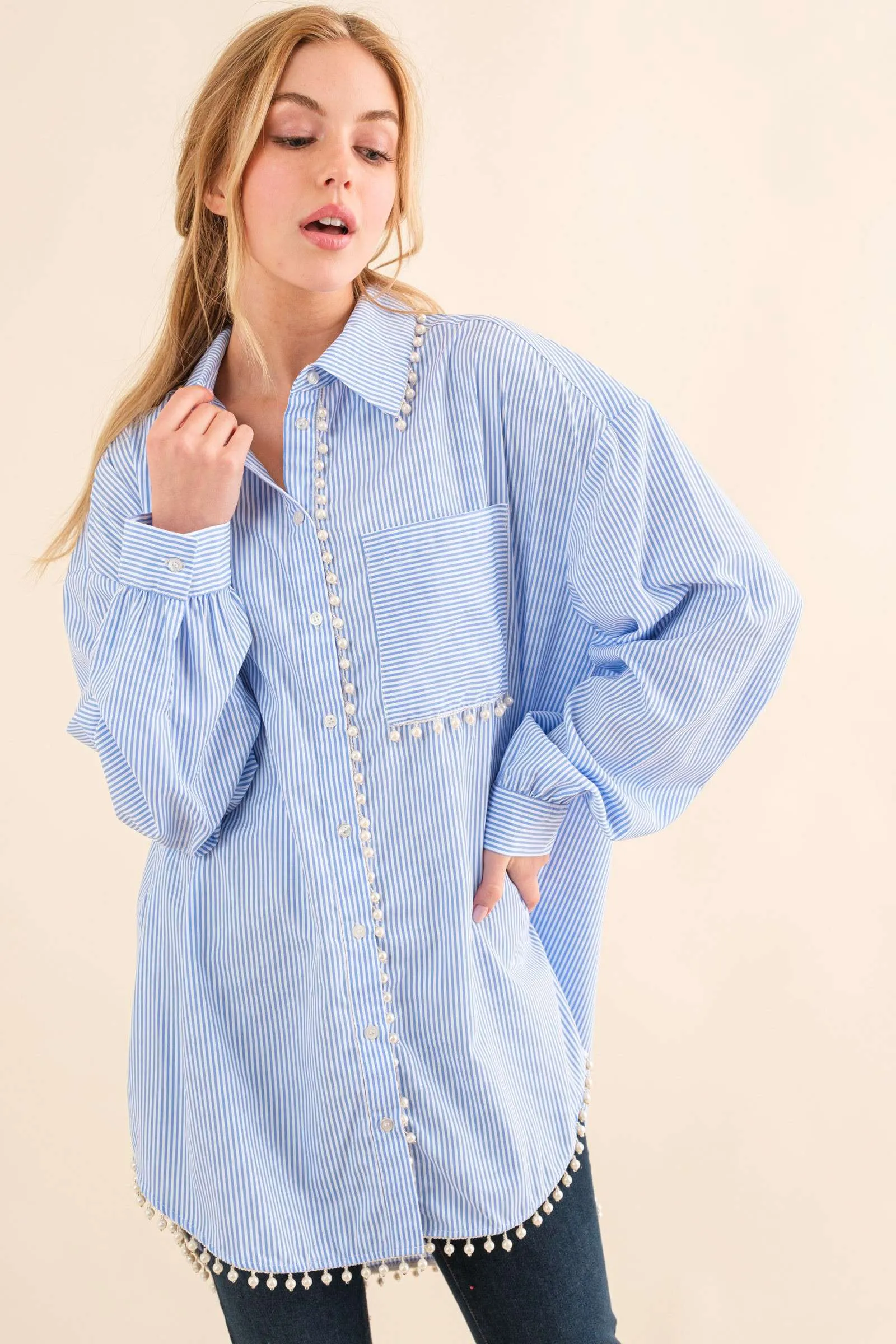 You are Extraordinary Button Down - Blue Stripe