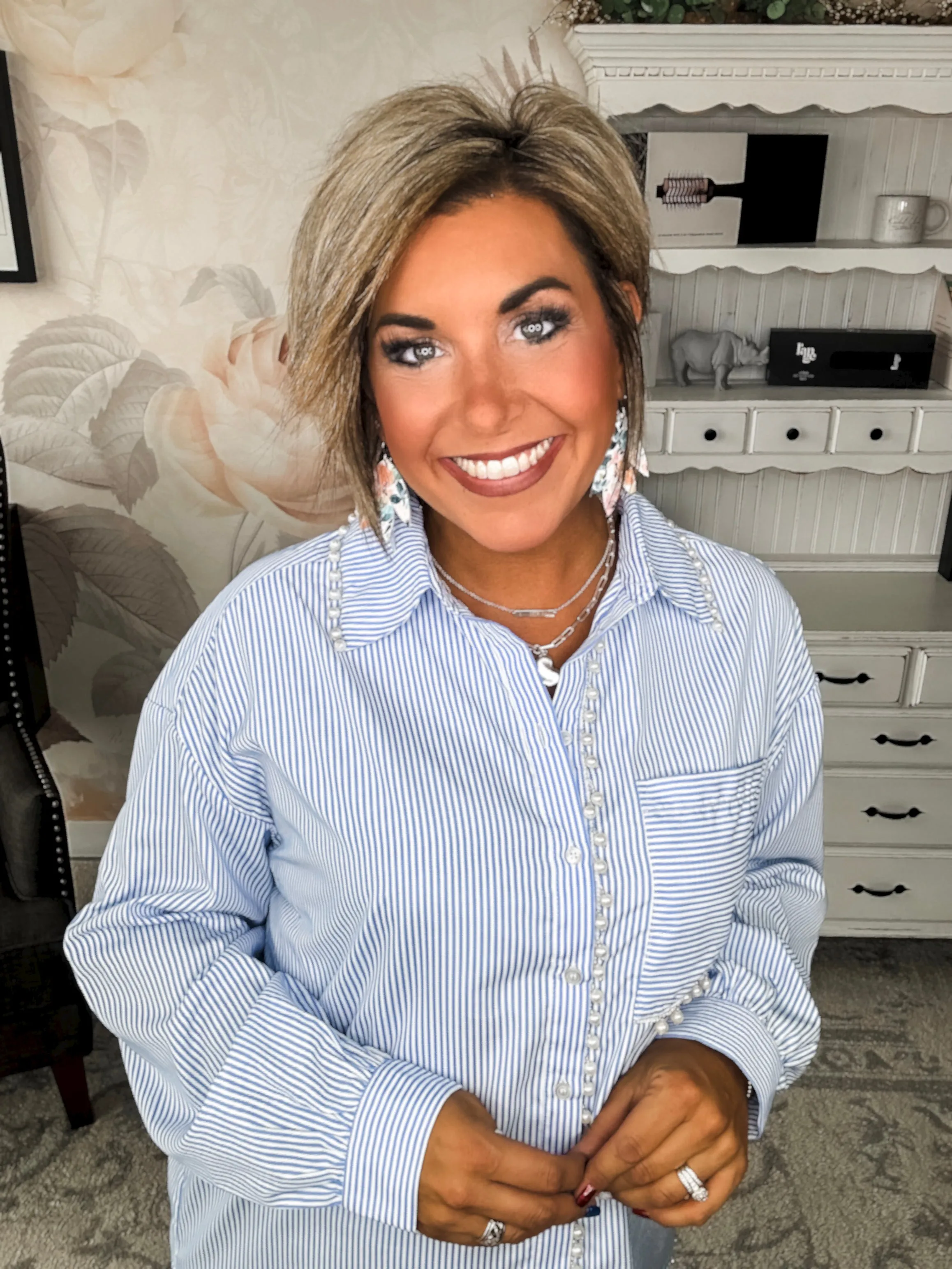 You are Extraordinary Button Down - Blue Stripe